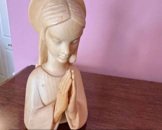 Vintage Celluloid Praying Virgin Mary Bust 