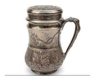 Antique SilverPlated Potpourri Ewer with Pierced Lid