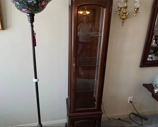 Tiffany Style Floor Lamp and Display Cabinet