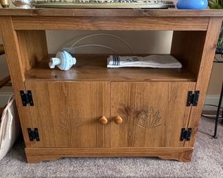 Farmhouse Style Pine Media Console Cabinet