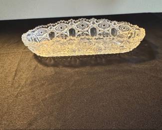 Antique L.E. Smith Quintec Heritage Cut Glass Relish Dish