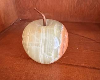 Green Onyx Apple Paperweight