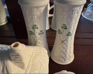 Belleek Irish Cottage Themed Ceramic Tea Set with Mug and Platter third image
