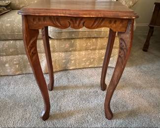 Vintage Louis XV Style Carved Wood Accent Table