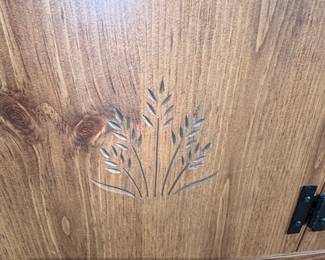 Farmhouse Style Pine Media Console Cabinet second image