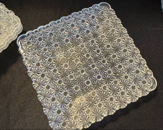 Anchor Hocking Miss America Clear Glass Sawtooth Dessert Plates