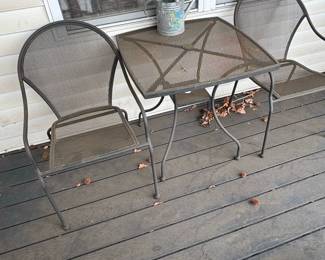 Wrought Iron Mesh Bistro Set