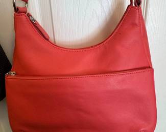 Gianni Bernini Coral Leather Hobo Handbag