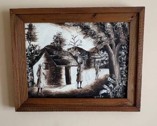 African Village Scene Painting by Roger