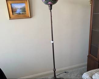 Tiffany Style Stained Glass Floral Floor Lamp
