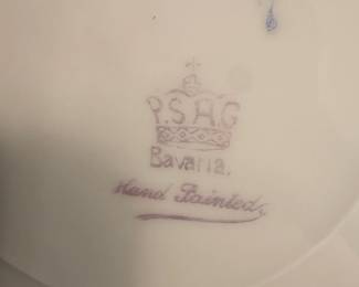 Hand Painted Rose Plate, P.S. AG Bavaria second image