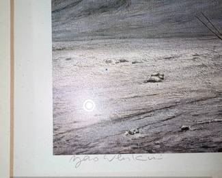 Framed Watercolor Landscape and Framed Print of a Fisherman fifth image