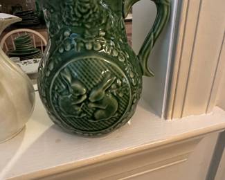 Green Bordallo Pinheiro Rabbit Pitcher