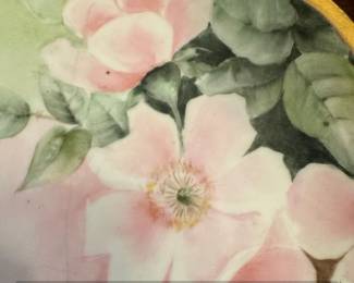 HandPainted Porcelain Plate with Pink Roses second image