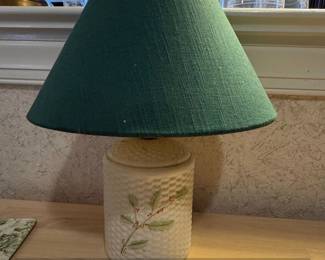 Vintage Shamrock Basketweave Ceramic Lamp Base
