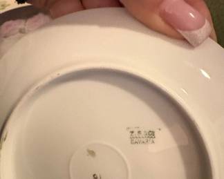 Vintage Zeh, Scherzer Co. Z.S.C. Bavaria Porcelain Plate with Pink Roses second image