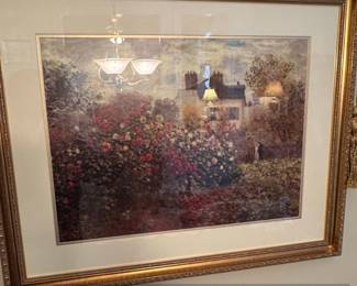 Henri Le Sidaner A Pavilion in the Rose Garden, Gerberoy Framed Print