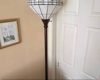 JONATHAN Y Moore TiffanyStyle Torchiere Floor Lamp