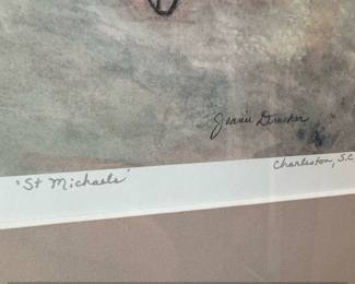 Jeanie Drucker St Michaels Charleston, S.C. Watercolor Print with Horse Drawn Carriage fourth image