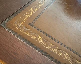 Vintage Mahogany Leather Inset TwoTier Coffee Table second image