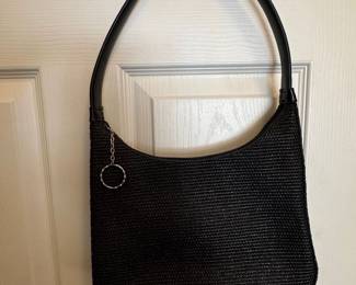 Connie Black Woven Shoulder Bag