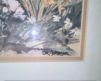 Framed Watercolor Landscape and Framed Print of a Fisherman fourth image