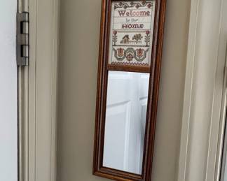 Vintage CrossStitch Welcome to Our Home Mirror