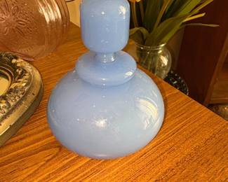 Blue Opaline Glass Perfume Bottle