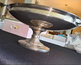 Silver Plated Serving Tray with Assorted Cutlery and Sugar Bowl fourth image