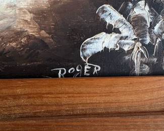 African Village Scene Painting by Roger second image