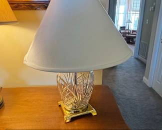 Waterford Crystal Table Lamp with Brass Base
