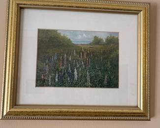 Lupine Field Landscape Painting by Bolle