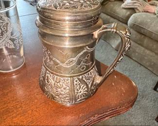 Antique Silver-Plated Potpourri Ewer with Pierced Lid second image