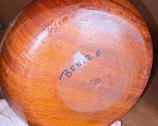 Vintage Segmented Wood Lidded Bowl second image