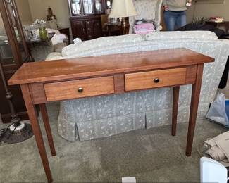 Shaker Style Cherry Console Table with Two Drawers