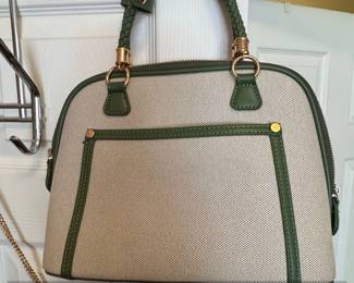 Miztique Canvas and Faux Leather Satchel Handbag