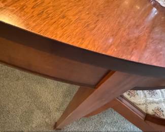 Set of Three Traditional Mahogany Dining Chairs with Geometric Upholstered Seats third image