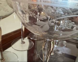 Vintage Tiffin-Franciscan Etched Glass Coupe Champagne Glasses second image