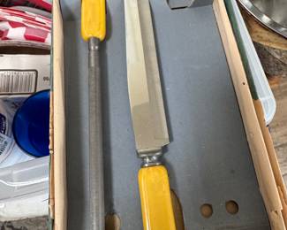 vintage bakelite carving set