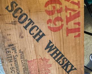 vintage wooden whisky box