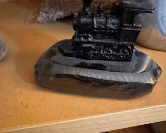 Engine carved from a piece of coal