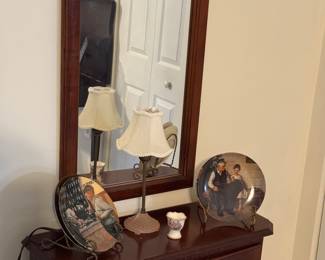Hall display cabinet and mirror