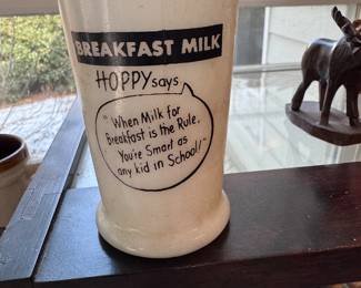 Hopalong Cassidy milk glass breakfast glass 