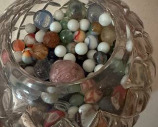bowl of vintage marbles