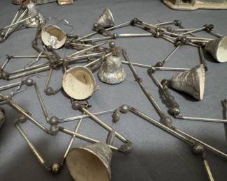 Vintage mercury glass and paper mache bell garland