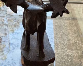 carved wooden moose