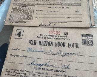 WWII Ration Books with stamps