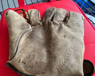 vintage child's leather baseball mitt