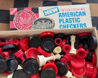 Vintage chess and checks set