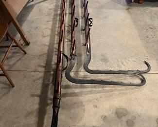 Antique Pompier Fire Ladders - 3 Different Lengths